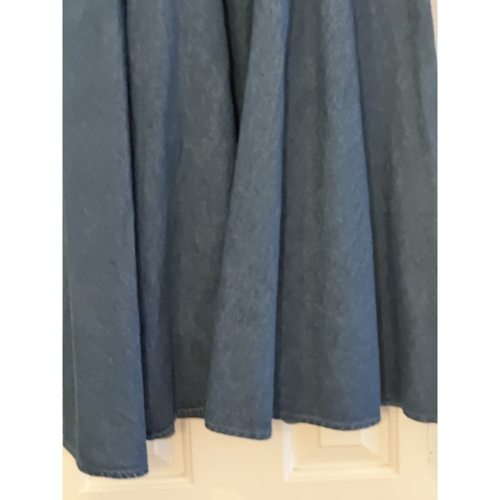 Vintage coldwater creek Denim Classic Cowgirl Western Prairie Maxi Dress Size 12 - Picture 8 of 10